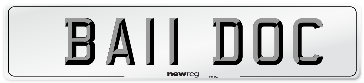 BA11 DOC Number Plate from New Reg